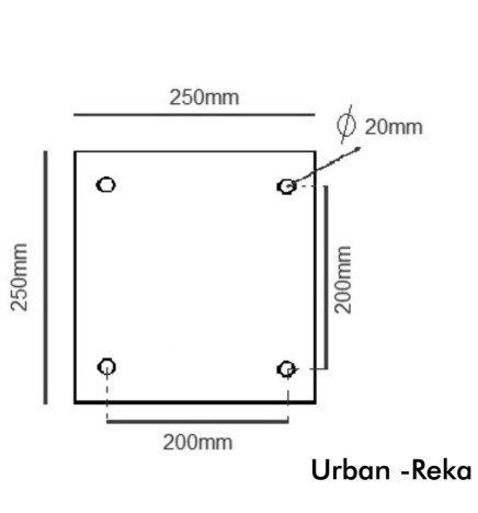 Gadelyssøjle URBAN - Galvaniseret - 3 meter - 4 meter