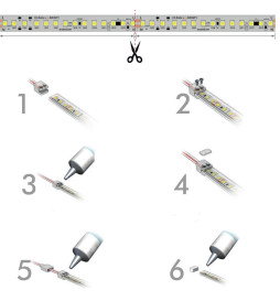 KIT silikonlim for LED-strips + kobling + deksel + endelokk - IP65