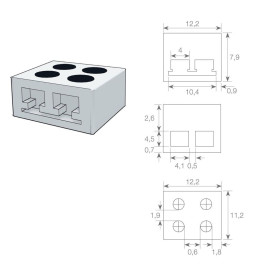 Screw-in connector for LED strips SMD  - 10mm - IP20