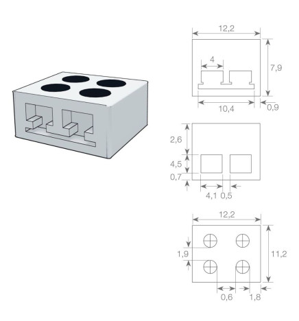 Screw-in connector for LED strips SMD  - 10mm - IP20