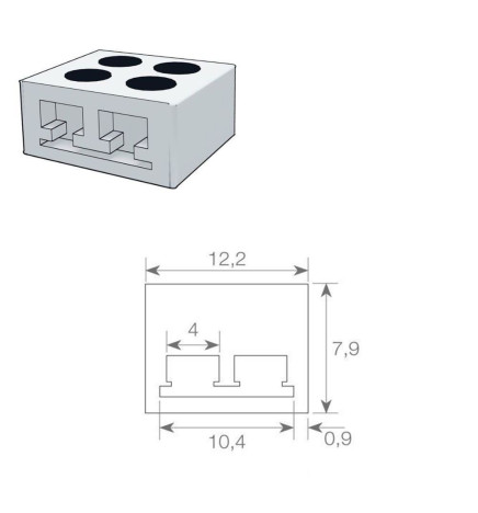 Innskruingskontakt for LED-strips SMD  - 10mm - IP20