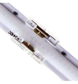 Conector Transparente para unión tiras LED COB + SMD - 10mm - IP20