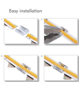 Conector Transparente para unión tiras LED COB + SMD - 10mm - IP20