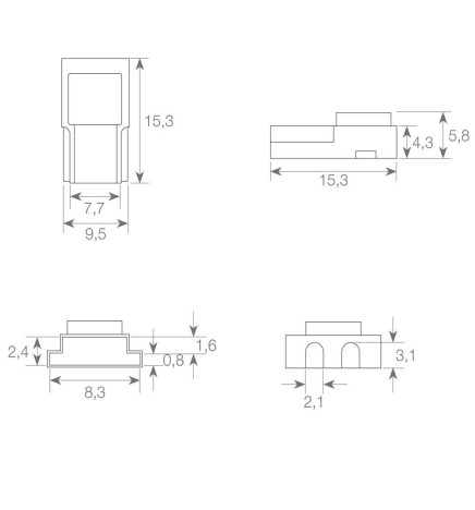 Kontakt för COB + SMD LED-remsor - 8mm - IP20