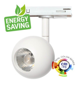 LED Tracklight 10W FENIX - White - Single-phase rails - CRI+93