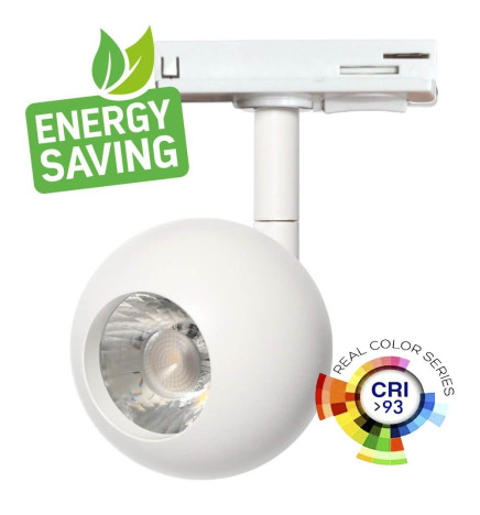 LED Tracklight 10W FENIX - White - Single-phase rails - CRI+93