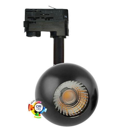 LED-spotlight 10W FENIX - svart krom -  3-fas skena - CRI+93