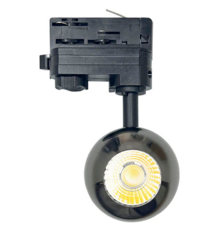 LED-spotlight 10W FENIX - svart krom -  3-fas skena - CRI+93