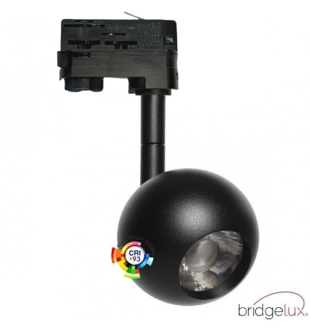 LED Tracklight 10W FENIX - BLACK - 3-PHASE rails - CRI+93