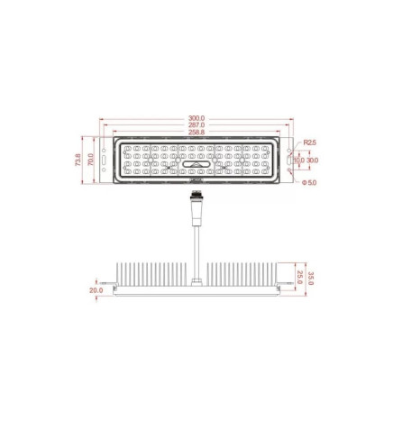Módulo LED 50W MAGNUM Bridgelux 136ºx78º + Chapa  Acero
