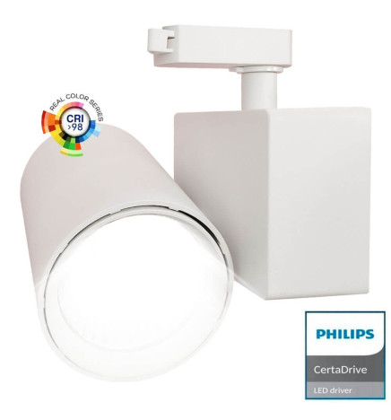 LED Tracklight 40W MADRID White PHILIPS Driver single-phase rails - CRI+98
