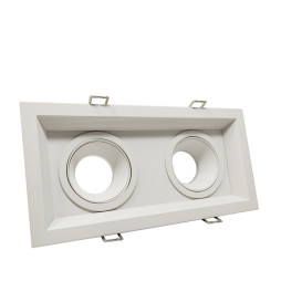 Hus HVIT justerbar dobbel for lampe LED MR16 GU10