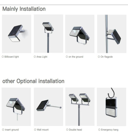 Proiettore a LED Esterno  SOLARE 100W - ALL IN ONE- 5000K