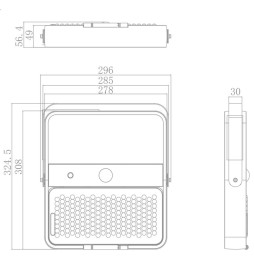 Aurinko LED Valonheitin SOLCELLE 100W - ALL IN ONE- 5000K