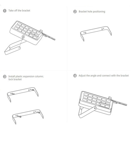 LED Lyskaster Utendørs SOLCELLE 100W - ALL IN ONE- 5000K