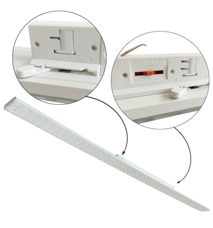 LED-skinnespot  66W - LINEÆR  ARENDAL - Hvid 3-faset skinne - 150cm