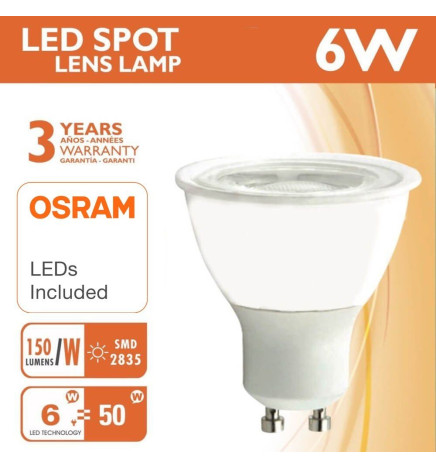 Spot  LED SMD 6W 38° GU10 - Osram Chip