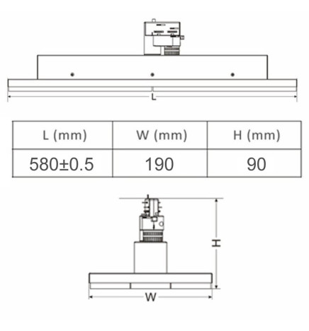LED Tracklight 75W - LINEAR  ARENDAL - White 3-PHASE - 58cm