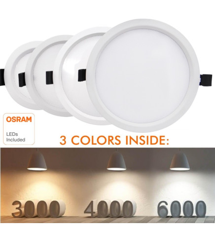 12W LED Downlight Round - OSRAM CHIP DURIS E 2835 - CCT - UGR17