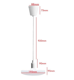 Lampada Sospensione LED - 26W - Bianco - E27 - Piastra