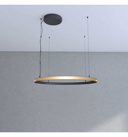 Lampada  sospensione a LED - Circolare Nero - 54W - SPACE VENUS - 90cm