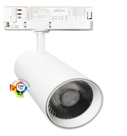 LED Tracklight  40W - 34W - FARUM - White-  3-PHASE Rails - CRI+92 - UGR13 - HIGH LUMEN 140Lm/W