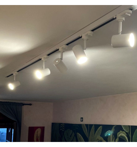WHITE Track Light for GU10 Lamp - THREE-PHASE