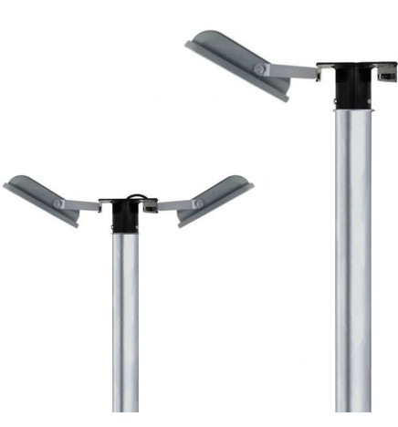 Supporto per 1 o 2 faretti per colonna di illuminazione pubblica