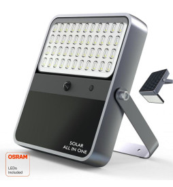 LED Lyskaster Utendørs SOLCELLE 100W - ALL IN ONE- 5000K