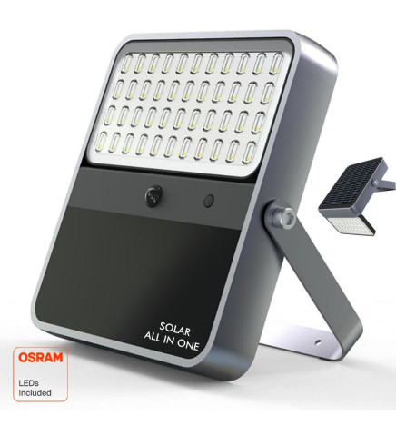 Solcelle LED Projektør Udendørs 100W - ALL IN ONE- 5000K