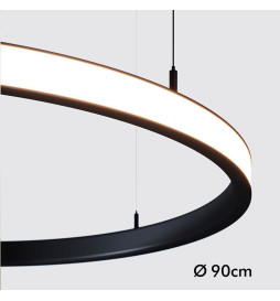 Lampada  sospensione a LED - Circolare Nero - 54W - SPACE VENUS - 90cm