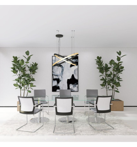 LED Pendel - Cirkulær Sort - 77W - SPACE VENUS - 120cm