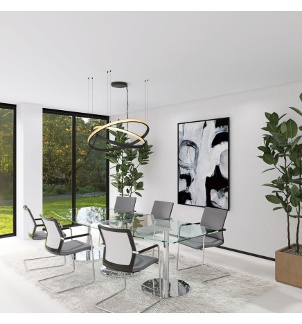 Lampada  sospensione a LED - Circolare Nero - 54W - SPACE VENUS - 90cm