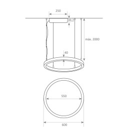 Lampada  sospensione LED - Circolare Bianco - 37W - SPACE VENUS - 60cm