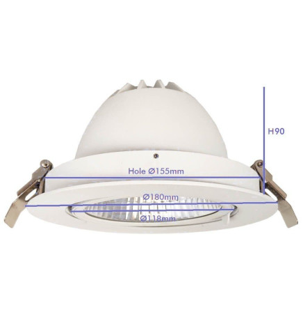 Faretto Downlight LED 30W  Philips - CertaDrive - Orientabile Rotondo - AMBURGO
