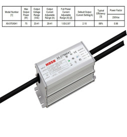 Driver Ddæmpbar programmerbar - MOSO X6-075M - Ddæmpbar programmerbar  til LED-armaturer op til 75W - 5 års garanti