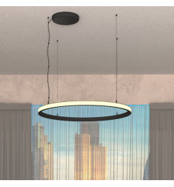 LED Pendel - Cirkulær Sort - 77W - SPACE VENUS - 120cm