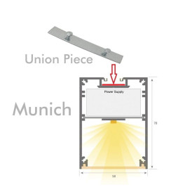 Aluminum connection piece - Linear luminaire - MUNICH-