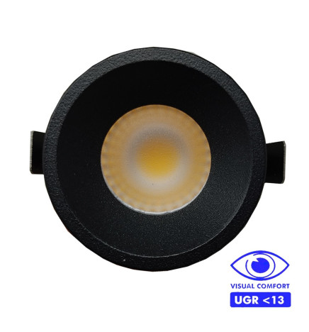 Empotrable LED 5W  - Blanco - Bridgelux Chip - Negro - UGR13
