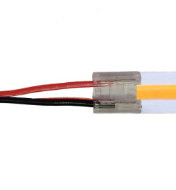 Transparent connector for COB + SMD LED strips - 8mm - 10mm - IP20