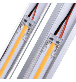 Transparent connector for COB + SMD LED strips - 8mm - 10mm - IP20