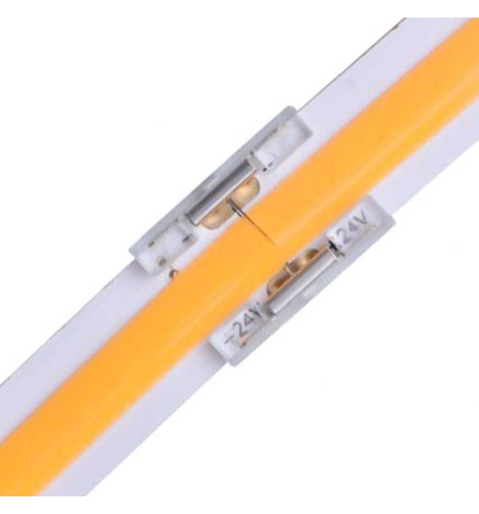 Transparent union connector for LED strips - COB + SMD - 10mm - IP20