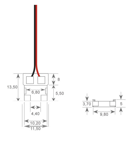 Kontakt för COB + SMD LED-remsor - 8mm - IP20