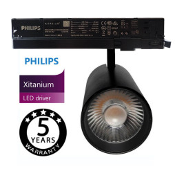 LED Strahler 40W -34W - MAYA - Schwarz - 3-Phasen DRIVER PHILIPS Schienensystem - CRI+92 - UGR13 - HIGH LUMEN 140Lm/W