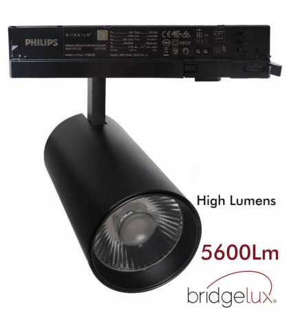 Spot LED 40W - 34W - MAYA - Rail TRIPHASÉ DRIVER PHILIPS - Noir - CRI+92 - UGR13 HIGH LUMEN 140Lm/W