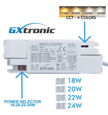 LED Lamp AR111 24W -22W - 20W -18W   CRI +92 - SELECTABLE LIGHT - CCT