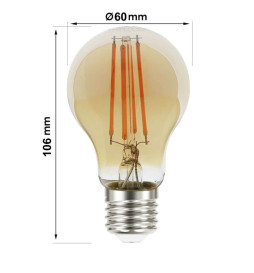 Lampadina  LED 8W a filamento A60 E27