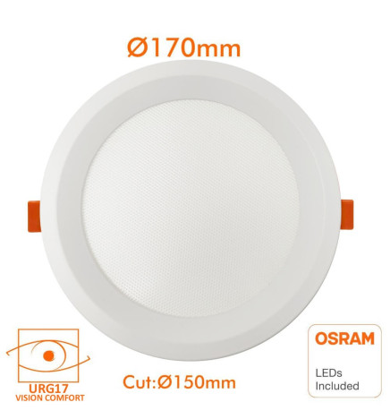 16W LED Downlight Round - OSRAM CHIP DURIS E 2835 - CCT - UGR19
