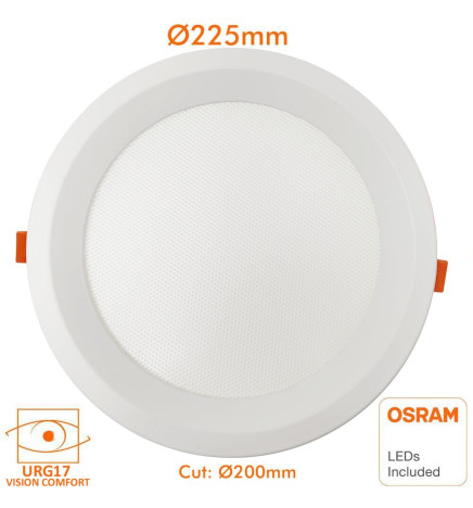 24W LED Downlight Round - OSRAM CHIP DURIS E 2835 - CCT - UGR19
