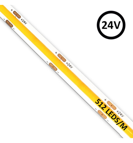 LED-strip COB 24V | 512 LED/m | 5m | FLIP CHIP | 1650Lm | 11W/M | CRI90 | IP20 | SPECIAL FÖR MAT